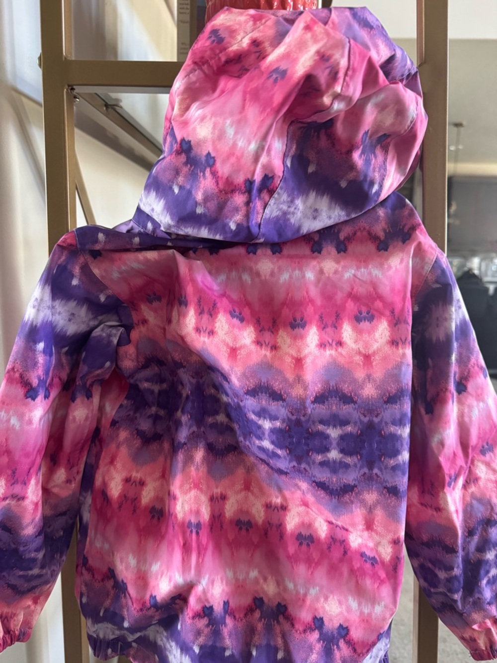 The North Face Girls' Pink & Purple Patterned Ski / Light Hoodie Jacket - Picture 3 of 3